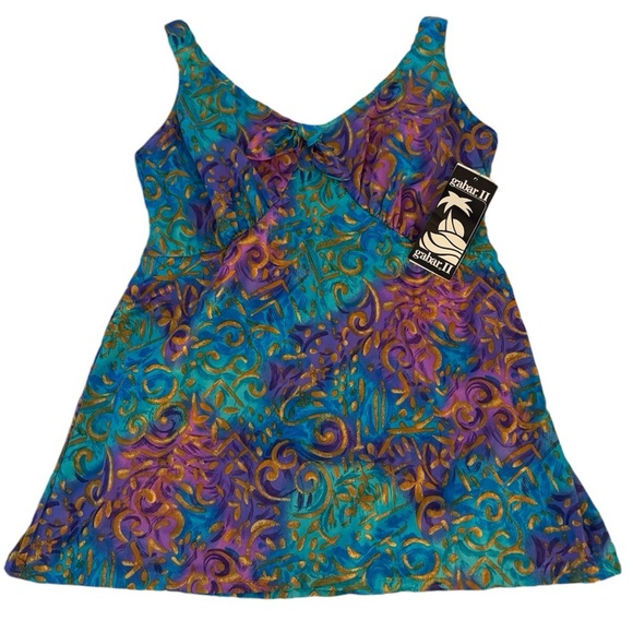 Vintage Gabar ll Swimsuit Swim Dress One Piece Made in USA Size 20 NWT - Picture 7 of 16